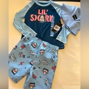 Hurley Boys Blue Swimming 3 piece set 4T